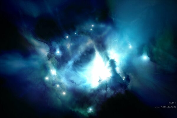 Das Bild des bunten kosmischen Nebels