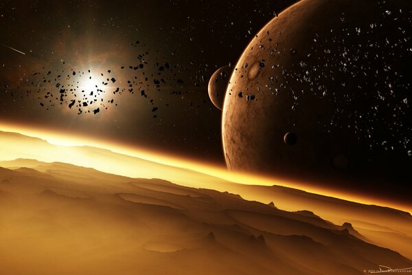 Art. Craters of the Moon and asteroids