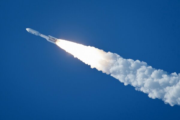 Rocket on launch flies into space