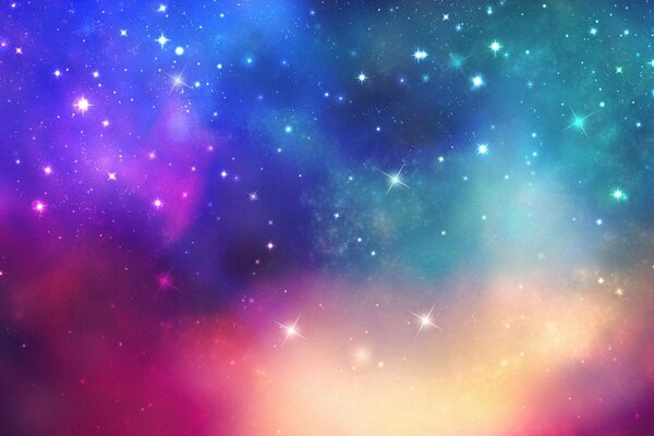 Stelle nello spazio colorato