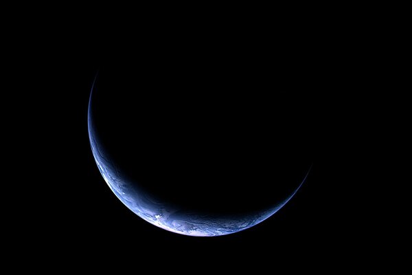 Eclipse del planeta, vista desde el espacio