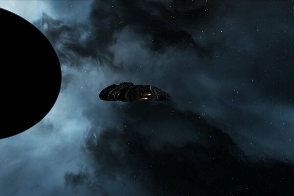 Dans l espace nébuleuse, image sombre