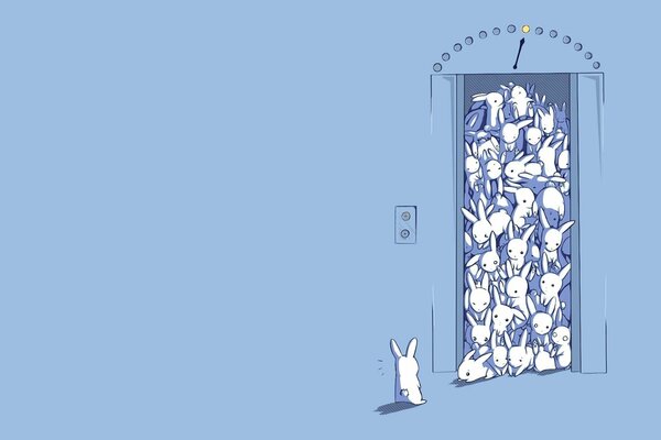 Muchos conejos no dejaron entrar a la liebre en el Ascensor