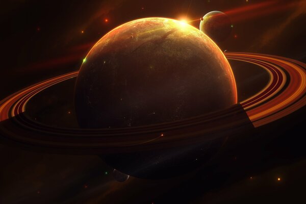 Jupiter-Ringe. Unendlichkeit des Kosmos