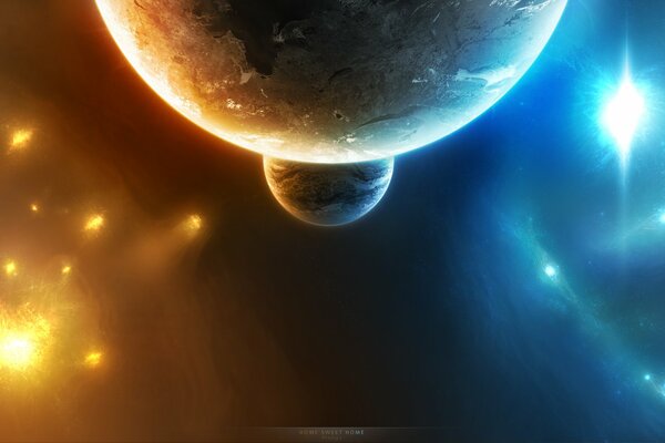Due pianeti nell infinito del cosmo