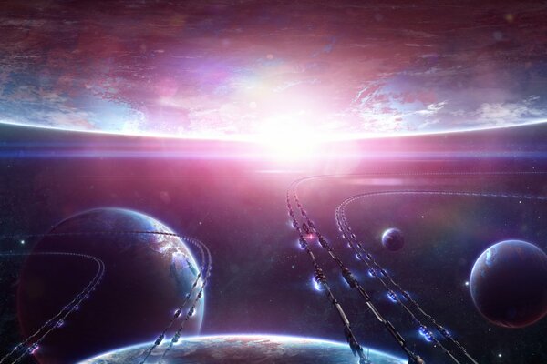 NAVIRES DE TRANSPORT FANTASTIQUES DANS L ESPACE