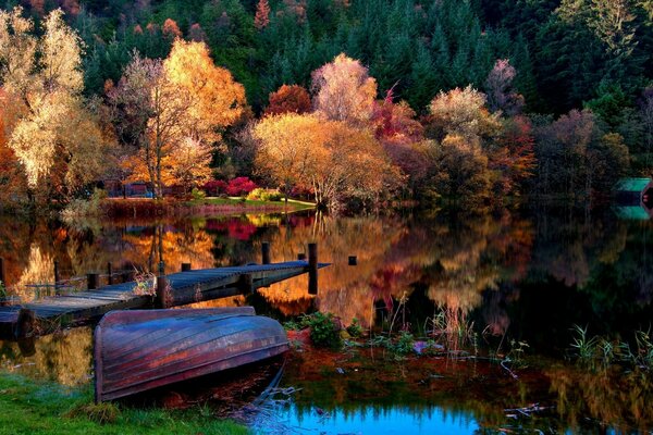 Un bateau sur le lac