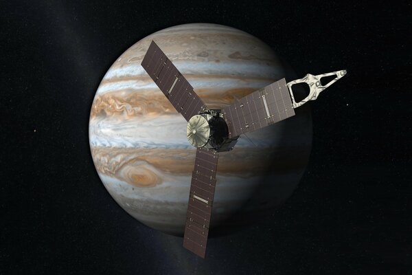 Sonde am Planeten Jupiter im All