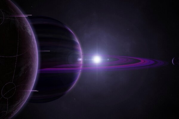 Planeten Riesen in der schwarzen Unendlichkeit