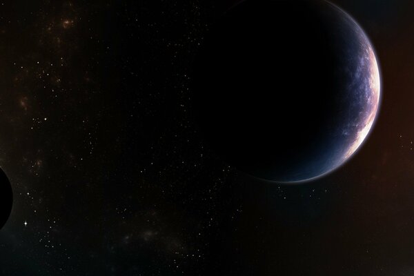 El espacio del planeta brumoso, las estrellas satélites del planeta