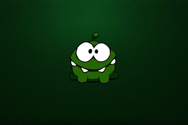 Nibbler verde sorridente carino. Mostri disegnati a mano