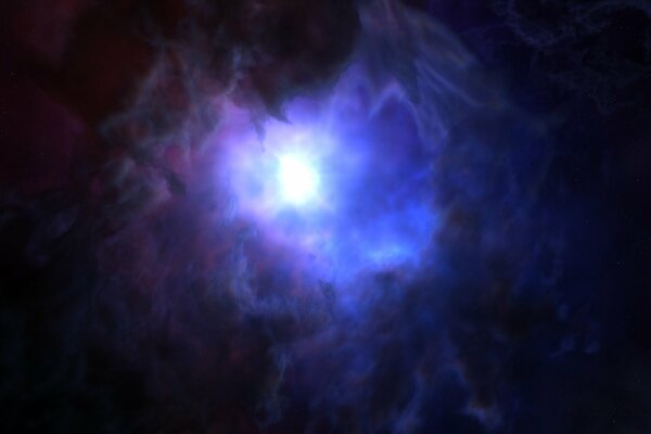 Une lueur brillante est visible à travers le brouillard sombre