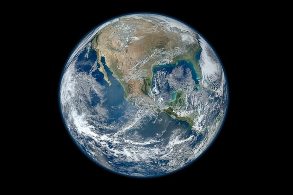 Planet Earth in black space