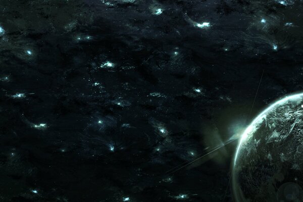Das interrangige galaktische Licht der Sterne