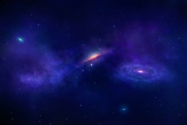 Espacio intergaláctico cósmico azul