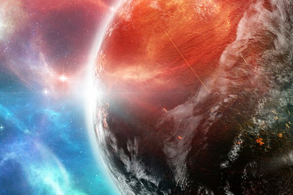 Veicolo spaziale nello spazio panorama