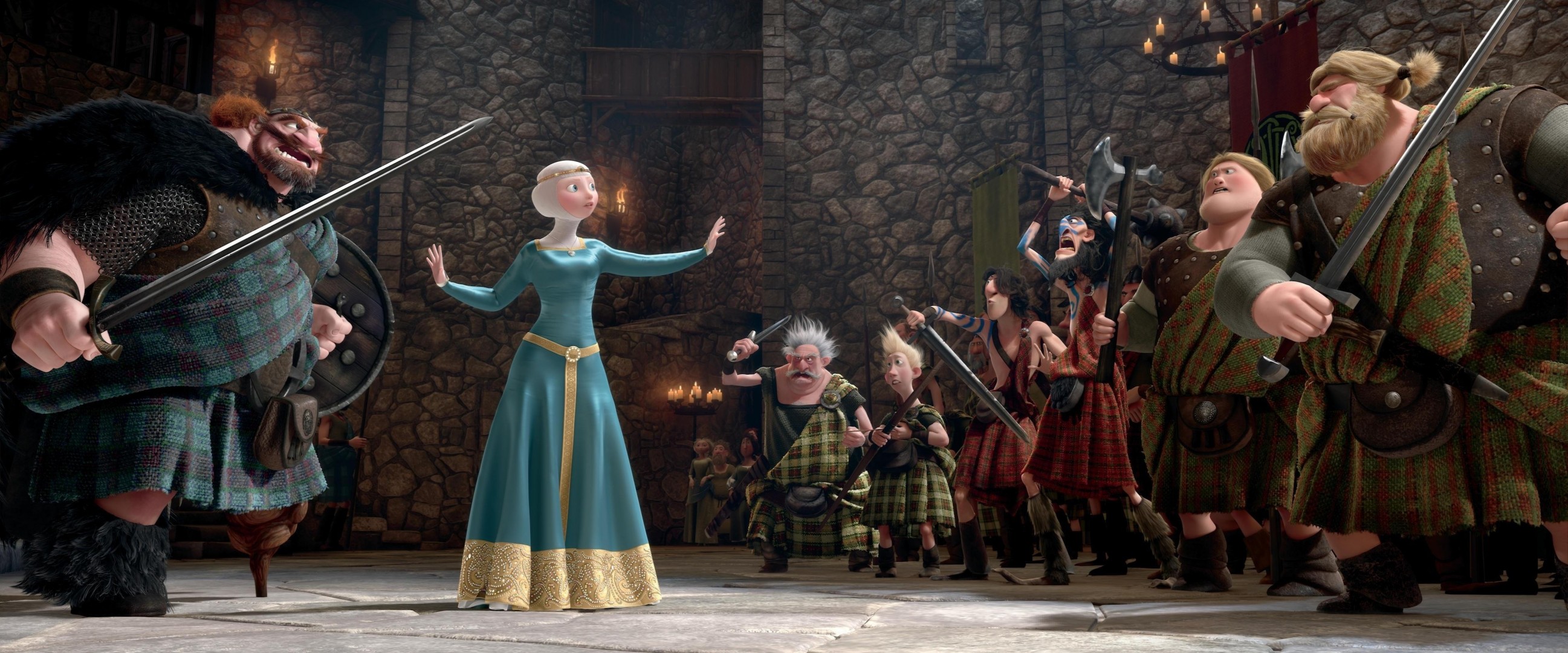 pixar pelo rojo princesa película película mérida guerreros disney escocia rey reina