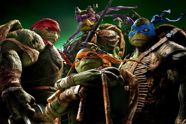 Poster mit Helden aus dem Film Teenage Mutant Ninja Turtles