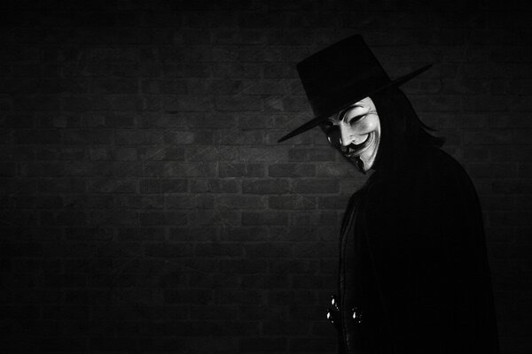 The mask of anonymus from the movie V means vendetta