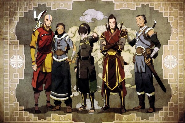 Personajes principales de la serie animada Avatar