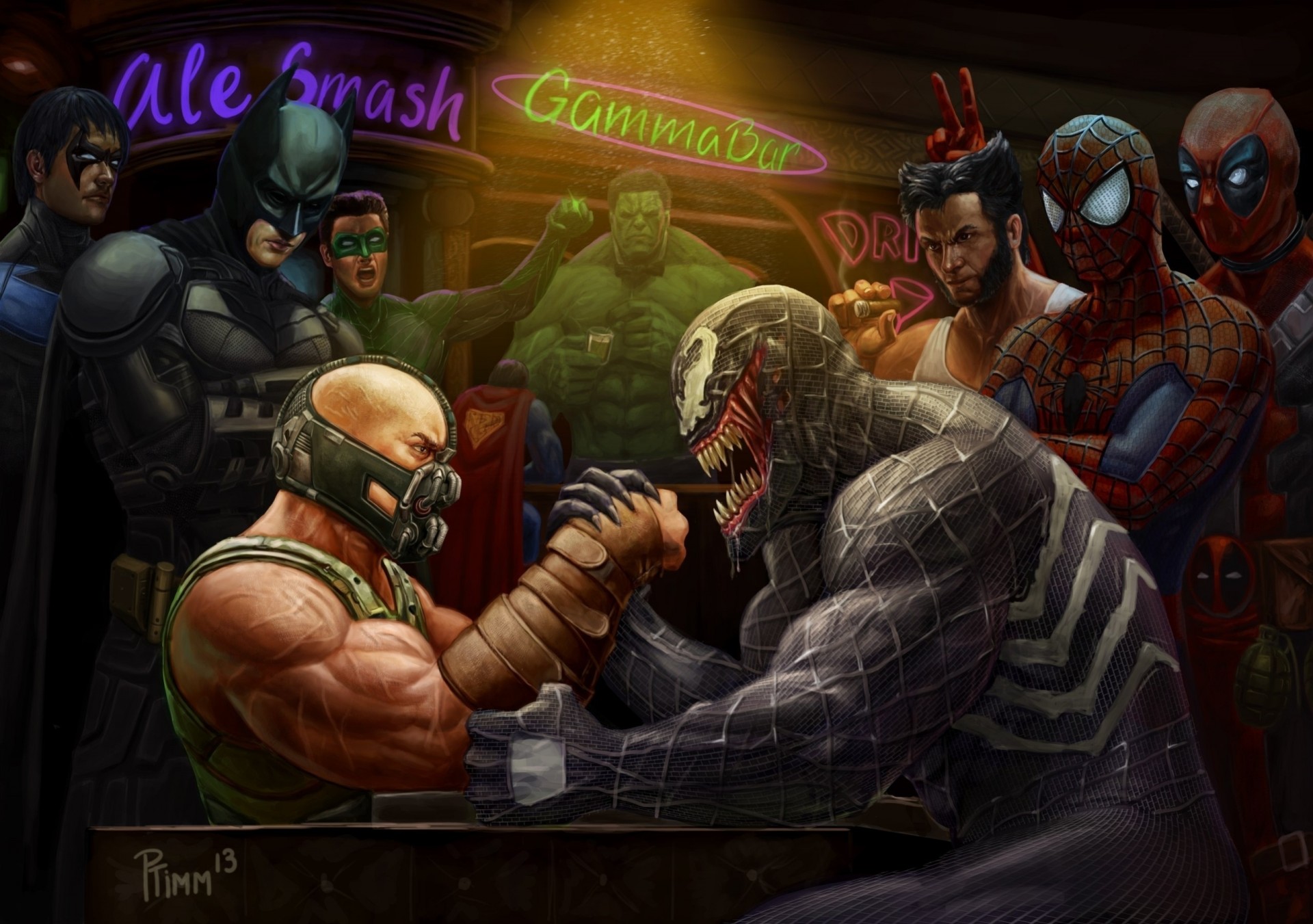 arte hulk cómics wolverine bane spider-man