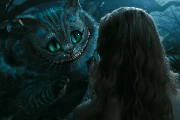 Le chat du Cheshire a poussé son museau au visage d Alice