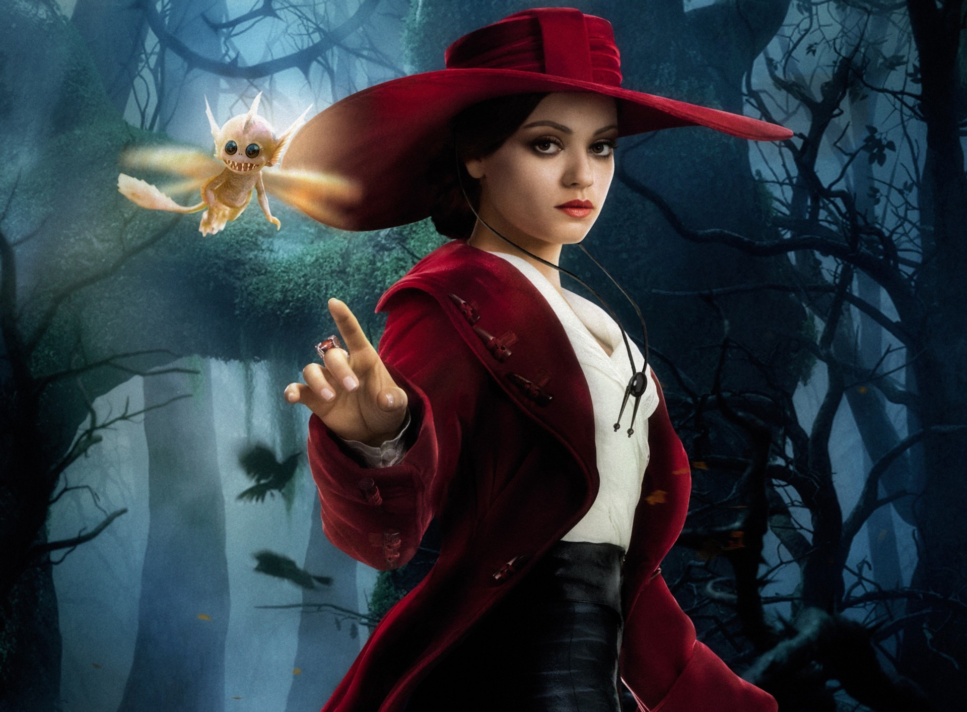 mila kunis girl forest witch theodore hat