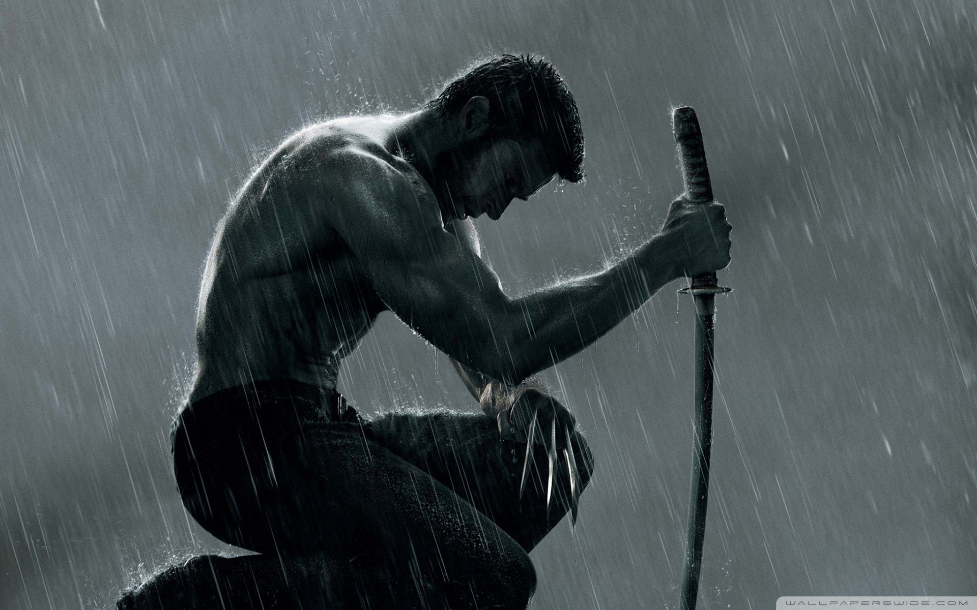 x-men rain hugh jackman wolverine superheroes marvel