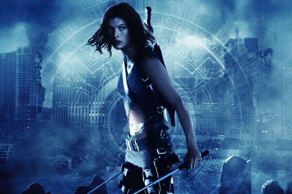 Piękna Milla Jovovich w filmie Resident Evil
