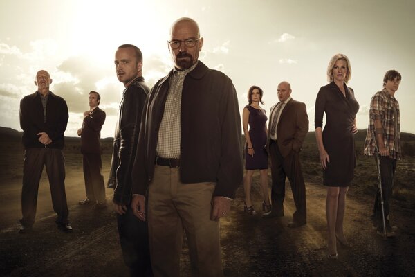 Poster with the heroes of the TV series breaking bad