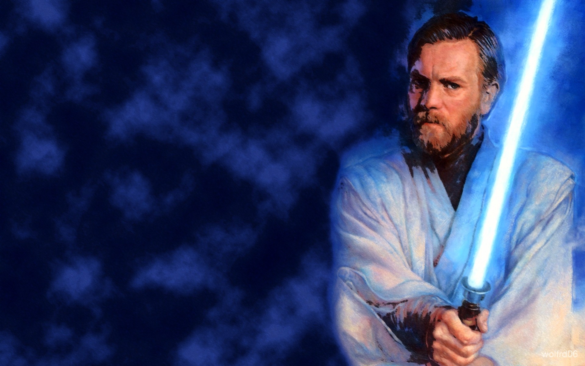 star wars blau lichtschwert obi-wan kenobi jedi