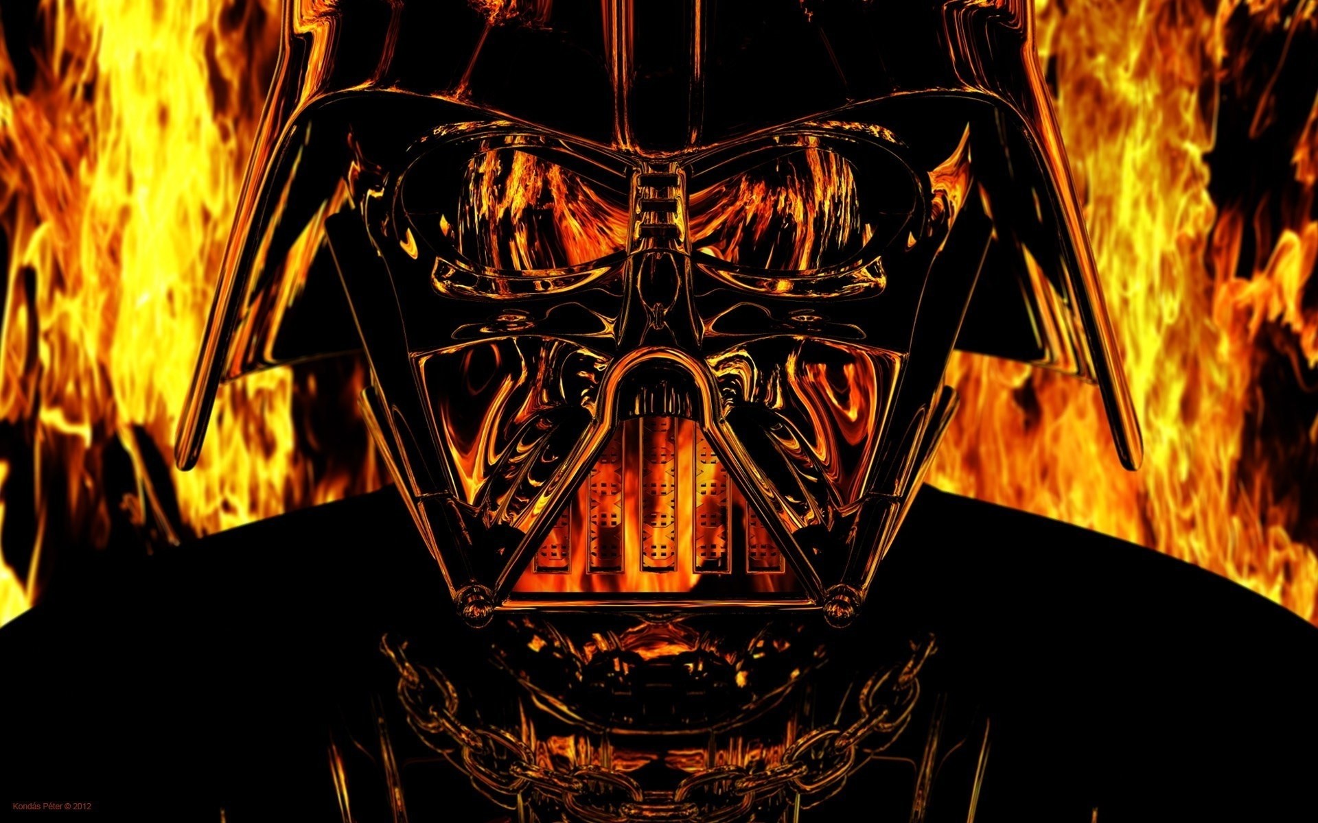 star wars reflexión casco darth vader