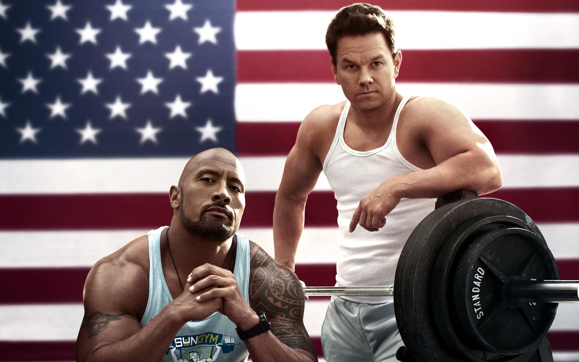 dwayne johnson sang et sueur anabolisants mark wahlberg drapeau amérique