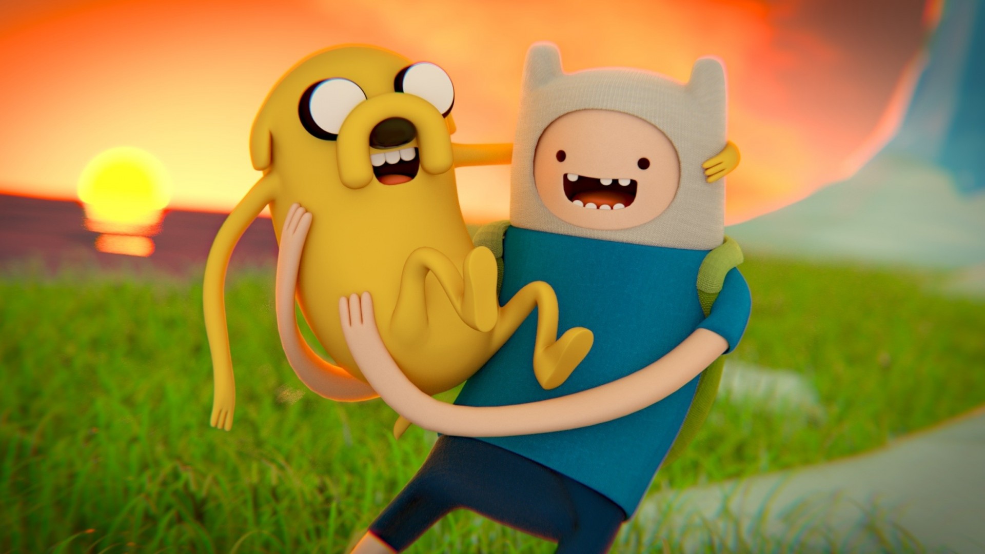 sol arte cartoon network finn animado chico. perro en tiempo de aventura jake fondo de pantalla