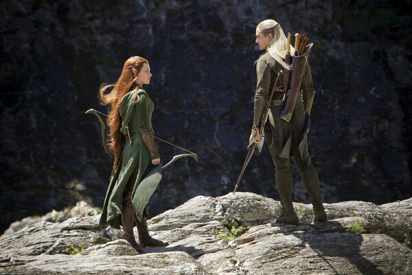 Les elfes au rocher du film le Hobbit