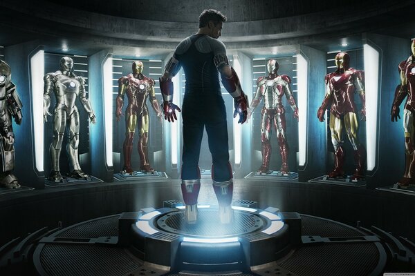 Iron Man is getting ready to choose a suit