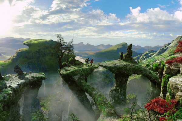 Fantasy landscape from an anime cartoon