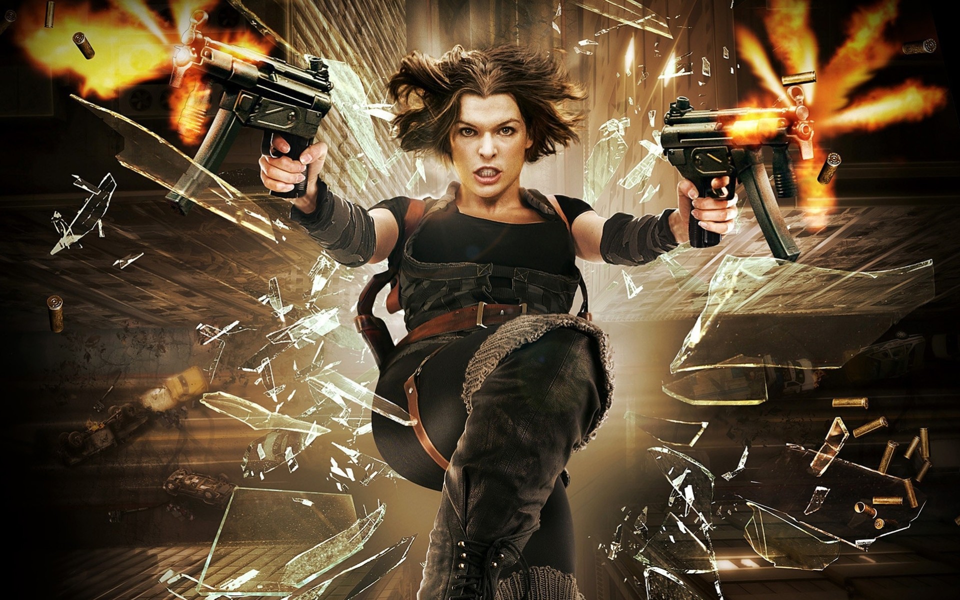 armes vue mouvement milla jovovich demeure du mal fiction émotion