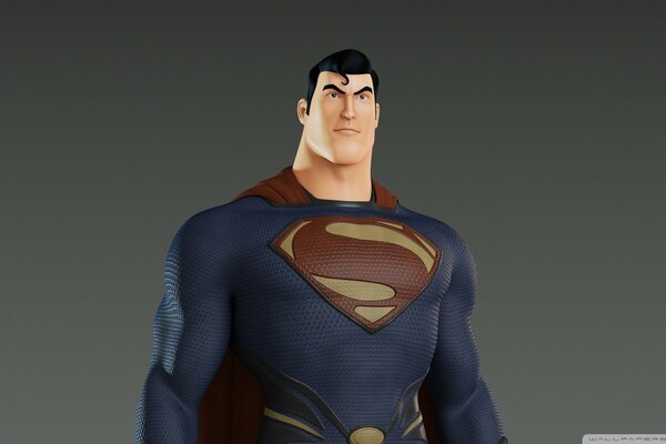 Супермен на однотонном фоне по пояс