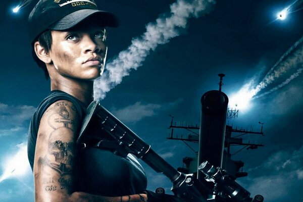 Cantante Rihanna nel film Battaglia Navale