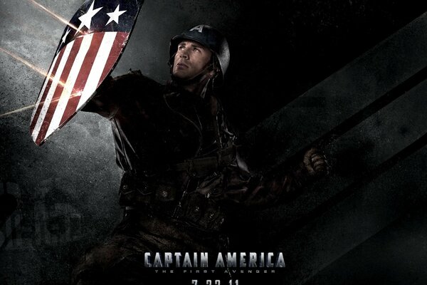 Captain America sur fond noir