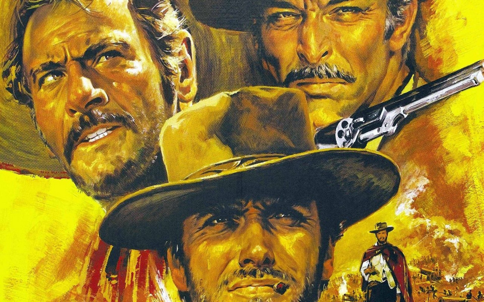 good two clint eastwood lee van cleef eli wallach sergio leone lifestyle 1966 . men each finds your style . western adventure target film three one director evil