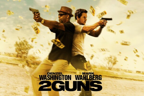 Denzil Washington and Mark Wolberg 2 pistols
