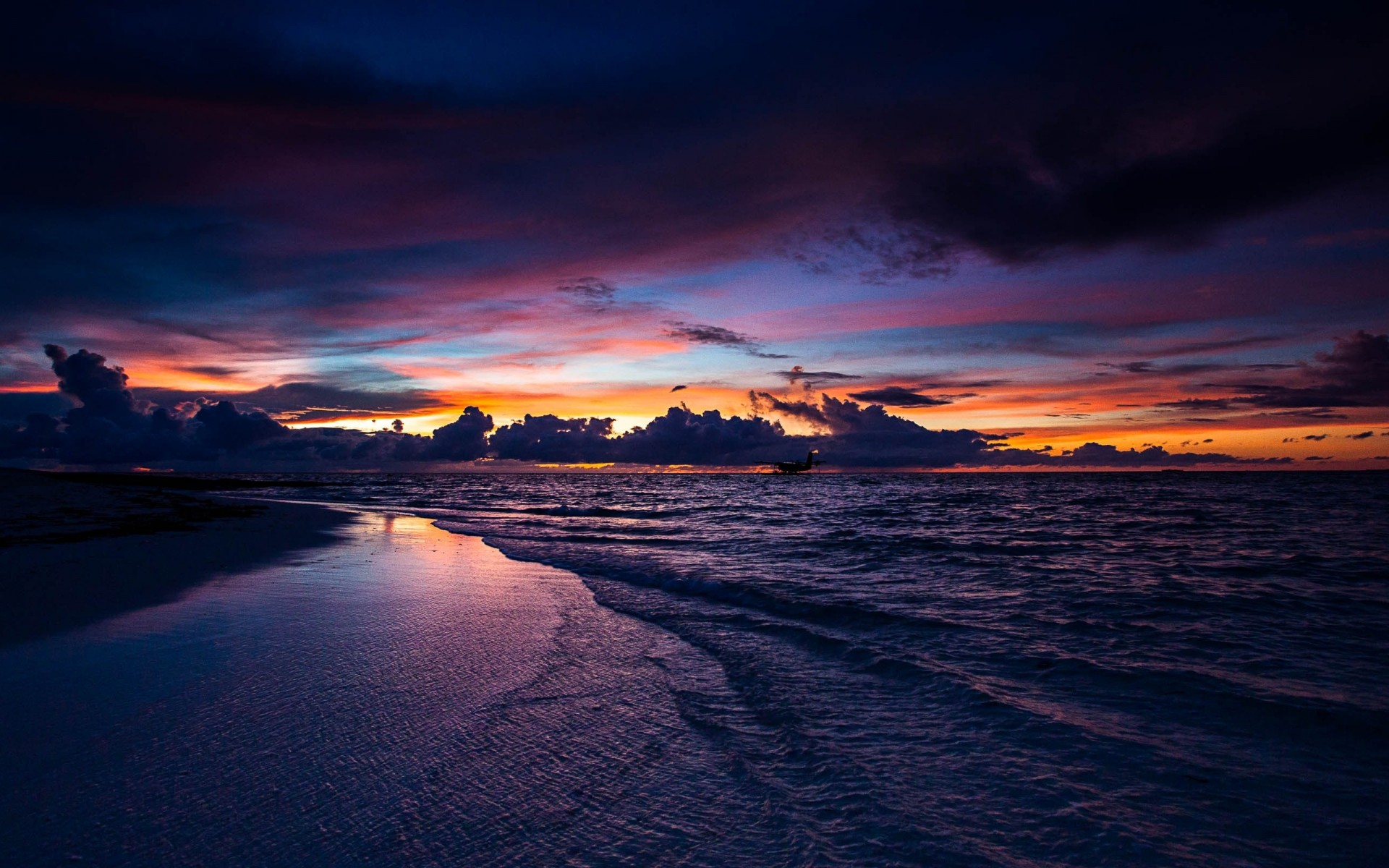 maldives beach sea sunset nature