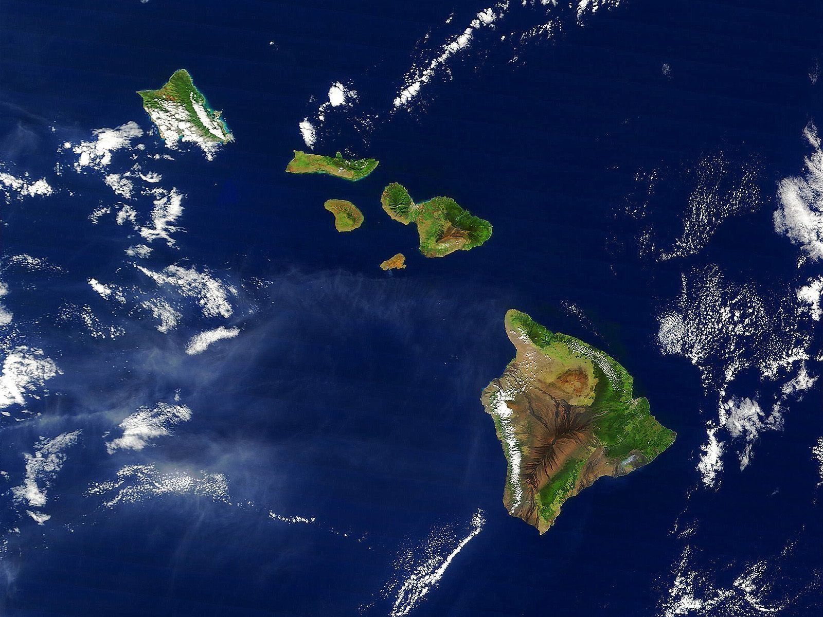 hawaii nuvole vista satellitare