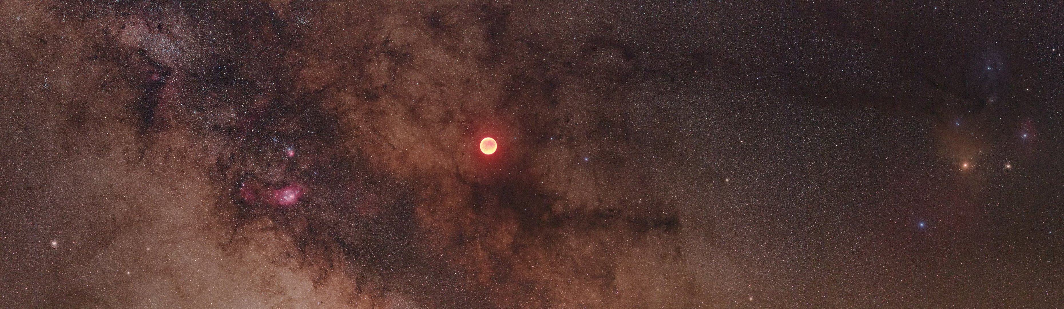 mond sonnenfinsternis milchstraße sterne nebel