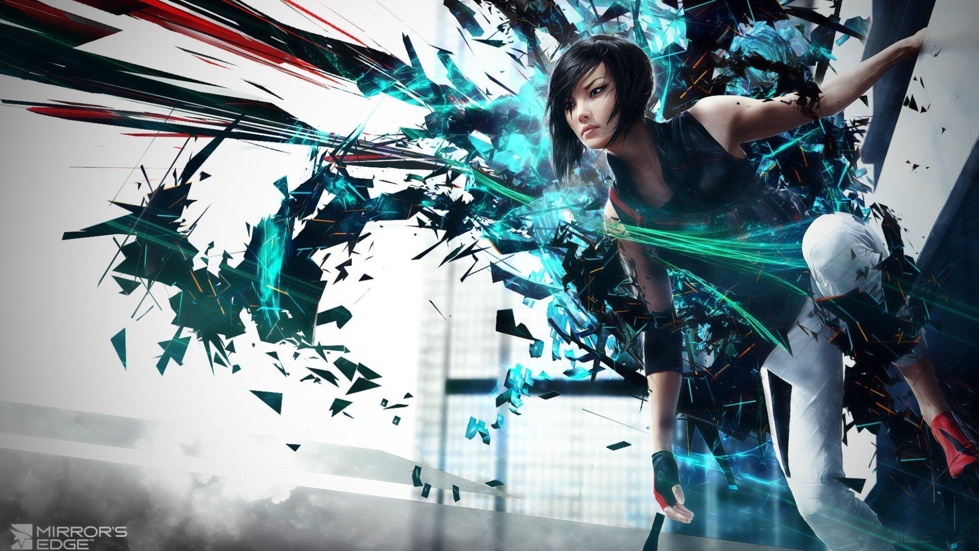 mirrors edge miror art mirror girl parkour sport the game