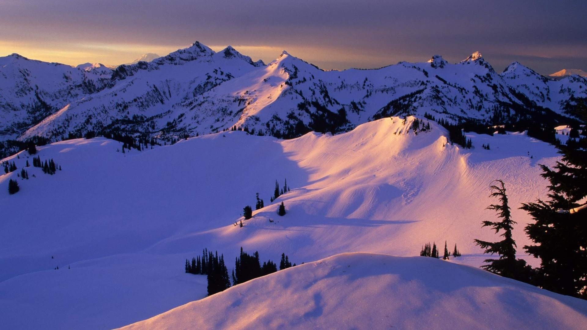 coucher du soleil top neige nature montagne hiver montagnes