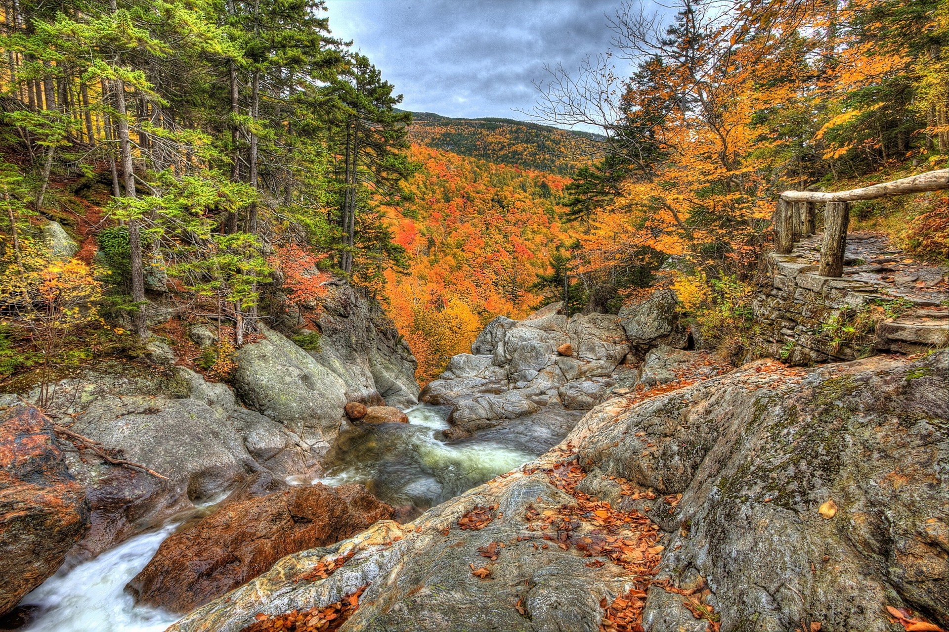 kamienie krajobraz natura las jesień usa