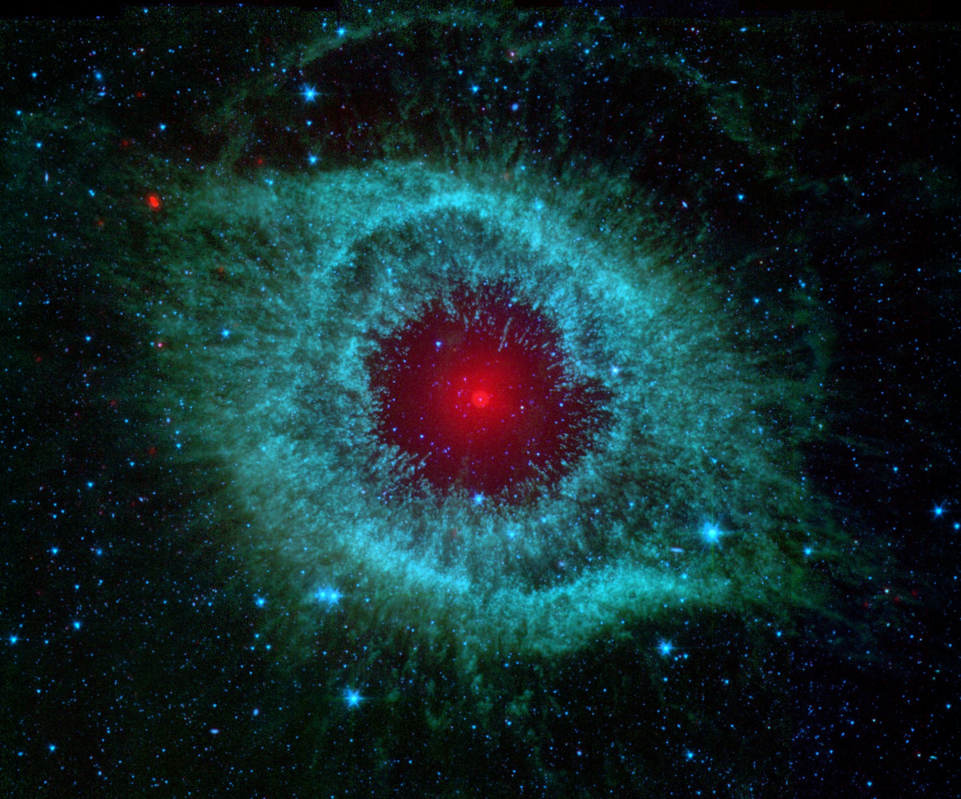 nebulosa caracol espiral infrarrojo spitzer